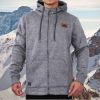 Men's Zip Thru Warm Cosy Thermal Climbing Hiking Heavy Sweatshirt